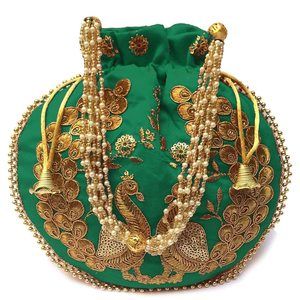 Wholesale Lot Handmade Embroidered Clutch Purse Potli Bag Bag Pea c: